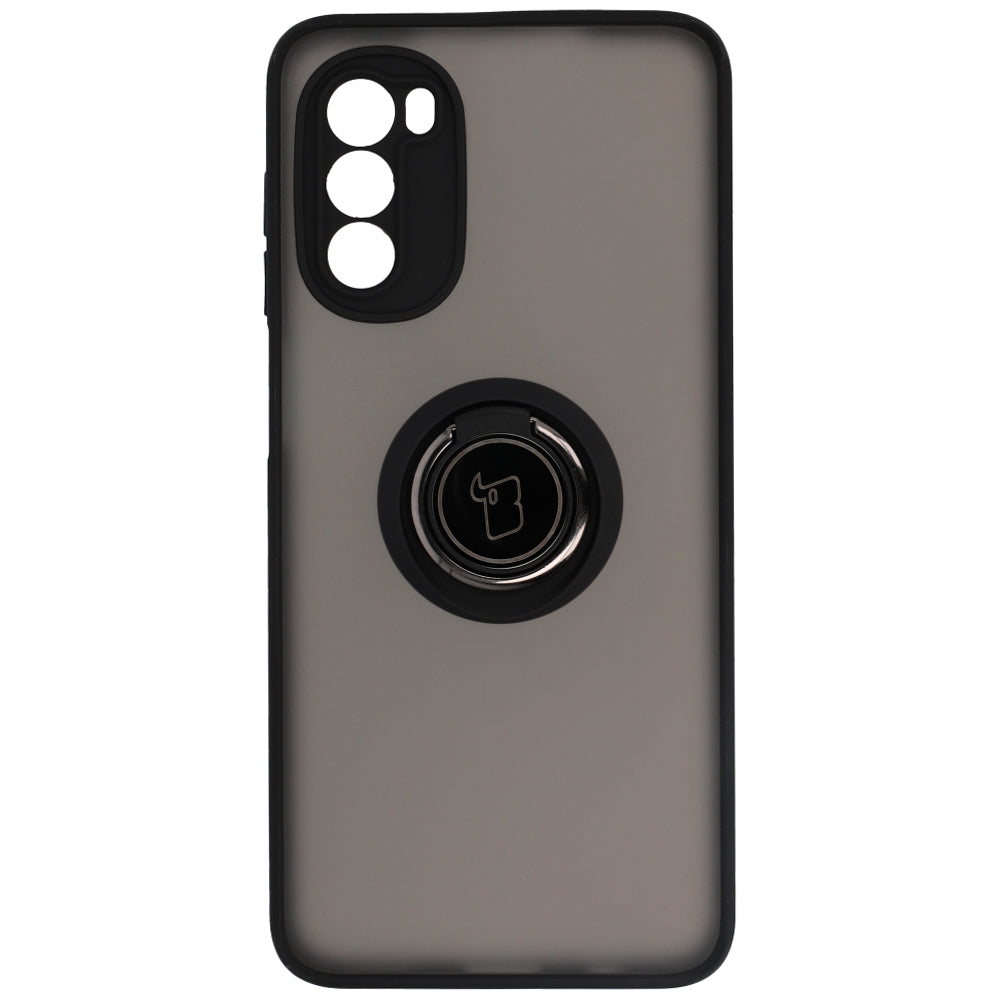 Handyhülle mit Fingergriff für Motorola Moto G52 / G82, Bizon Case Hybrid Ring, getönt mit schwarzem Rahmen