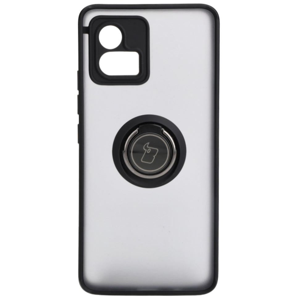 Handyhülle mit Fingergriff für Motorola Moto G72, Bizon Case Hybrid Ring, getönt mit schwarzem Rahmen