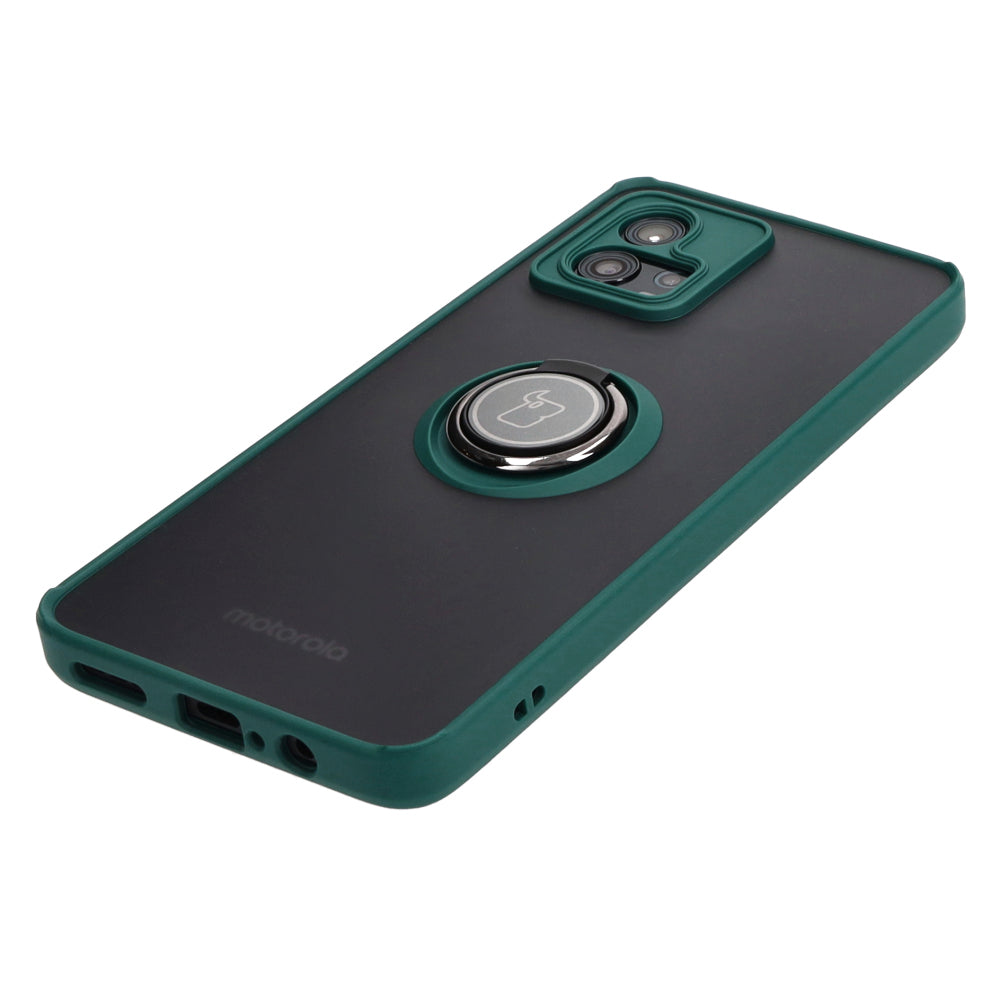 Schutzhülle Bizon Case Hybrid Ring für Motorola Moto G72, Dunkelgrün