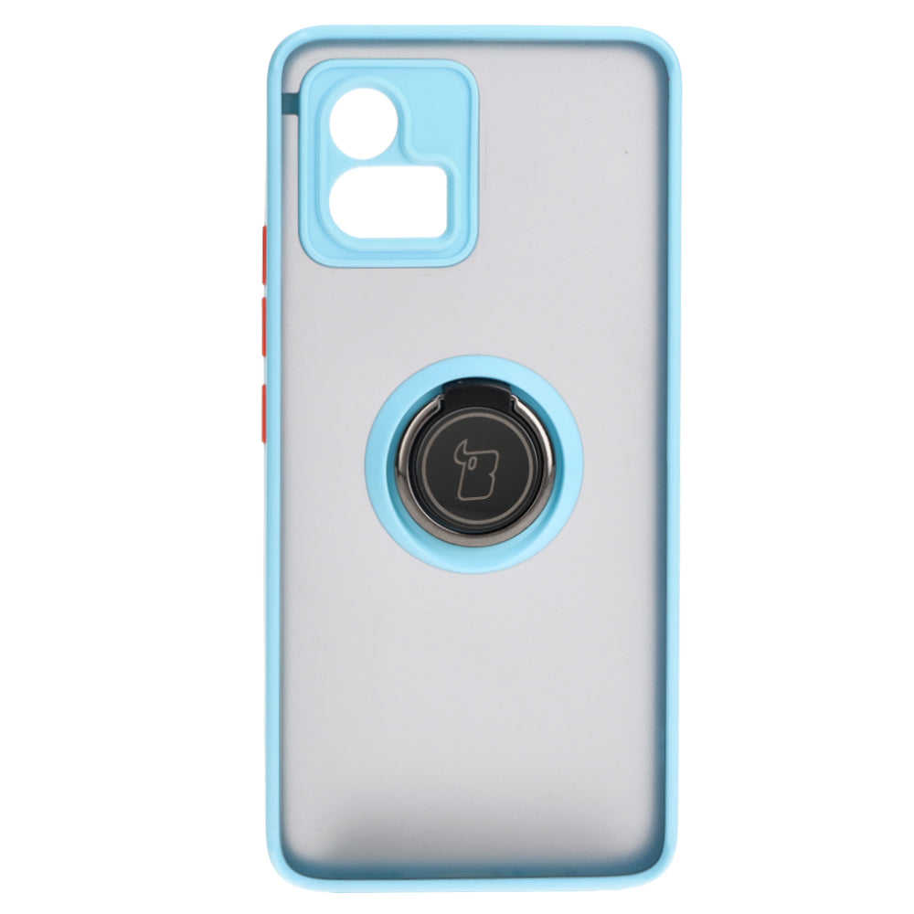 Schutzhülle Bizon Case Hybrid Ring für Motorola Moto G72, Hellblau