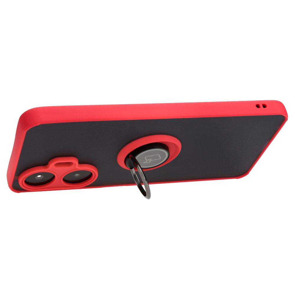 Schutzhülle Bizon Case Hybrid Ring für Realme C55, Rot