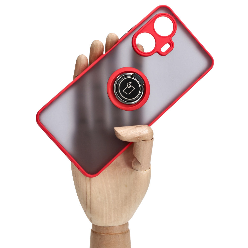 Schutzhülle Bizon Case Hybrid Ring für Realme C55, Rot