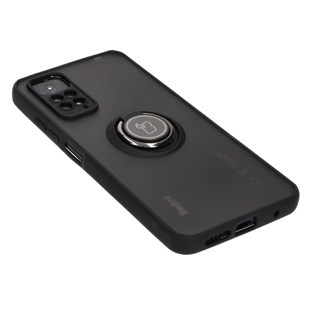Handyhülle mit Fingergriff für Xiaomi Redmi Note 11 / 11S 4G, Bizon Case Hybrid Ring, getönt mit schwarzem Rahmen