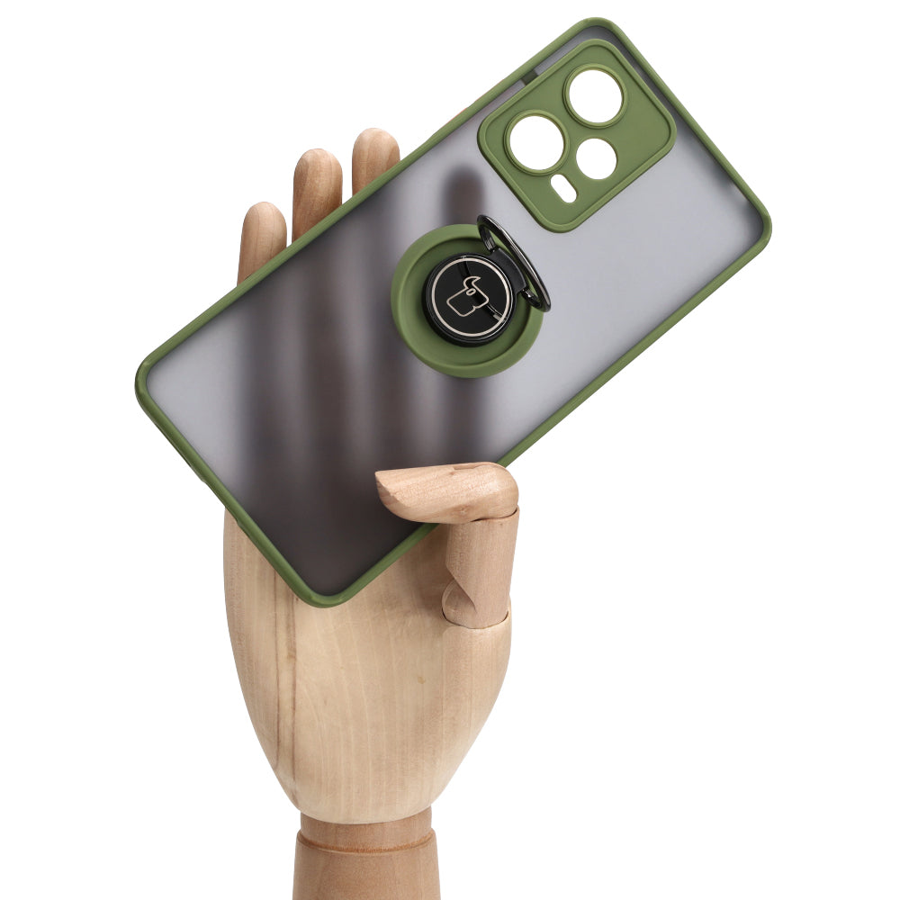 Schutzhülle Bizon Case Hybrid Ring für Xiaomi Redmi Note 12 Pro 5G, Hellgrün