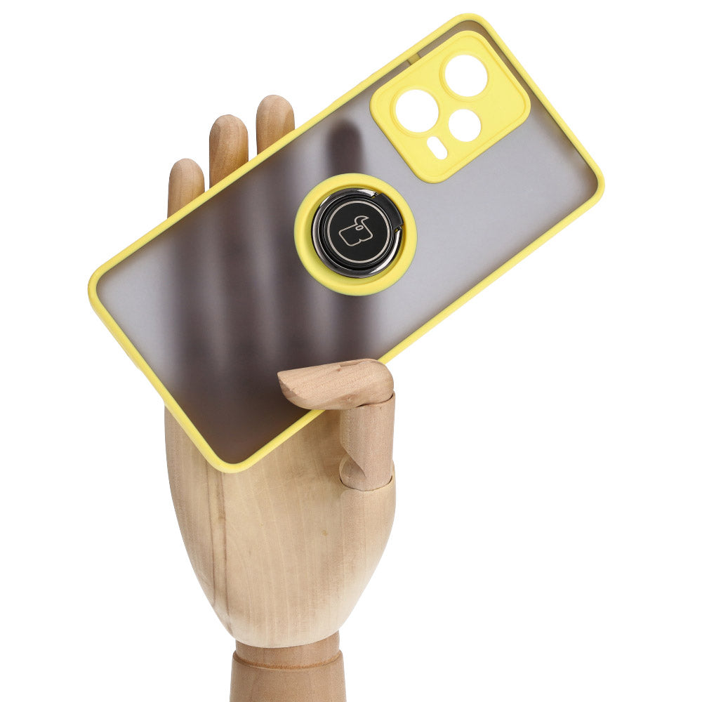 Schutzhülle Bizon Case Hybrid Ring für Xiaomi Redmi Note 12 Pro 5G, Gelb