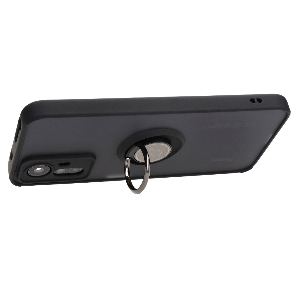 Handyhülle mit Fingergriff für Xiaomi Redmi Note 12S, Bizon Case Hybrid Ring, getönt mit schwarzem Rahmen