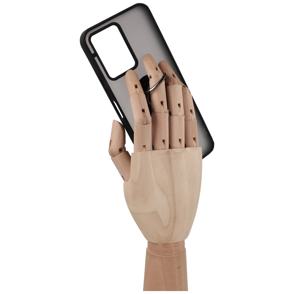 Handyhülle mit Fingergriff für Vivo Y16 / Y02, Bizon Case Hybrid Ring, getönt mit schwarzem Rahmen