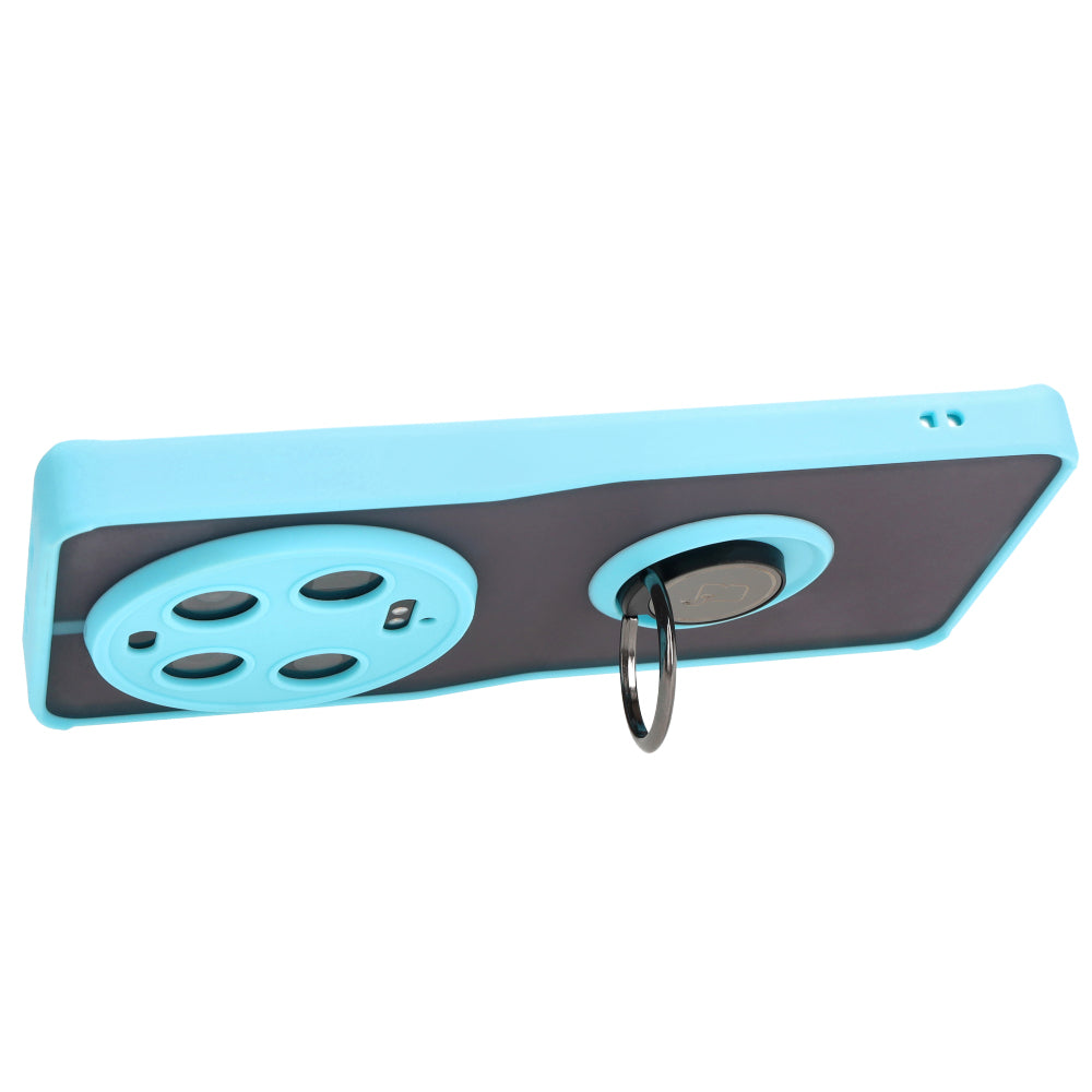 Handyhülle mit Fingergriff für Xiaomi 13 Ultra, Bizon Case Hybrid Ring, getönt mit hellblauem Rahmen