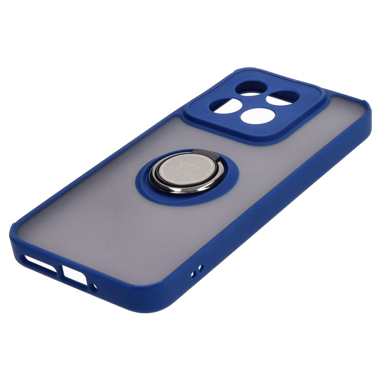 Handyhülle mit Fingergriff für Xiaomi 14, Bizon Case Hybrid Ring, getönt mit dunkelblauem Rahmen