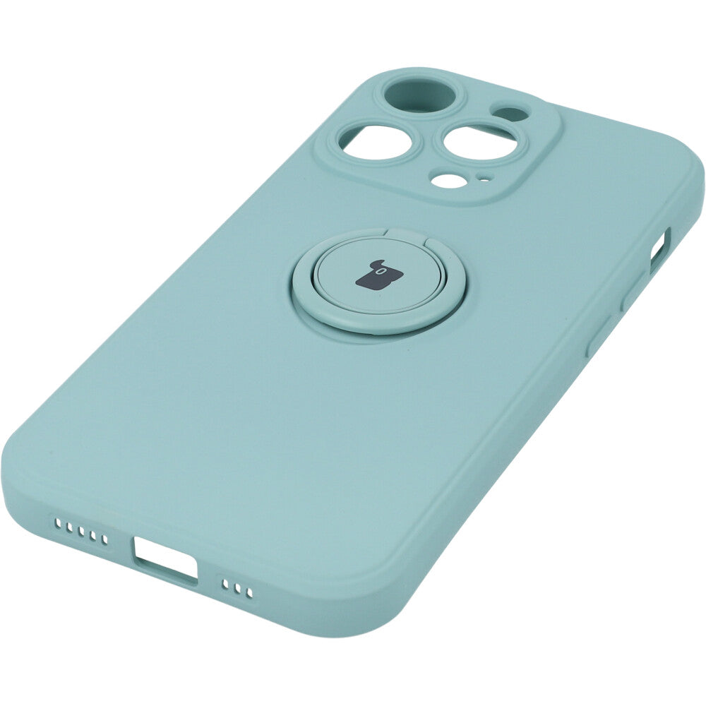 Schutzhülle Bizon Case Silicone Ring Sq für iPhone 14 Pro, Türkis