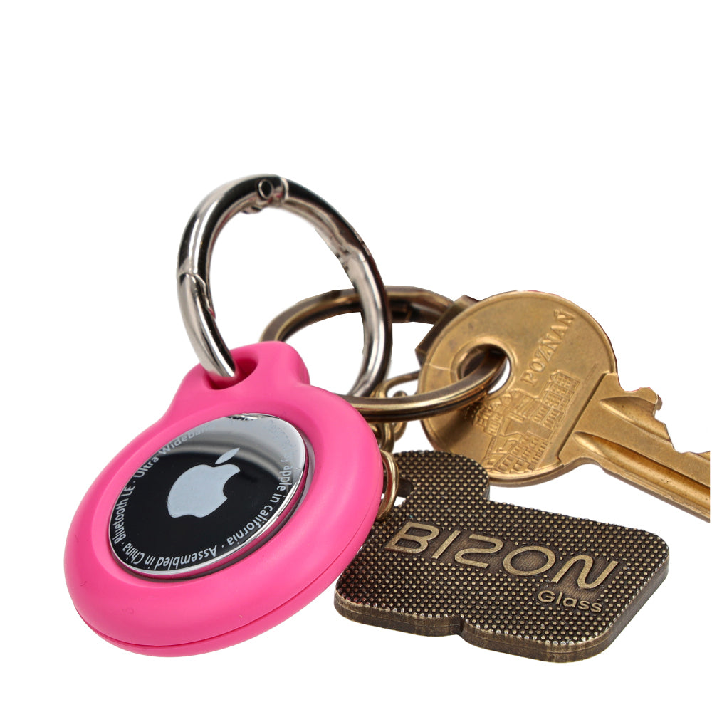 Schutzhülle Bizon Case Locator Keychain für Apple AirTag, Rosa