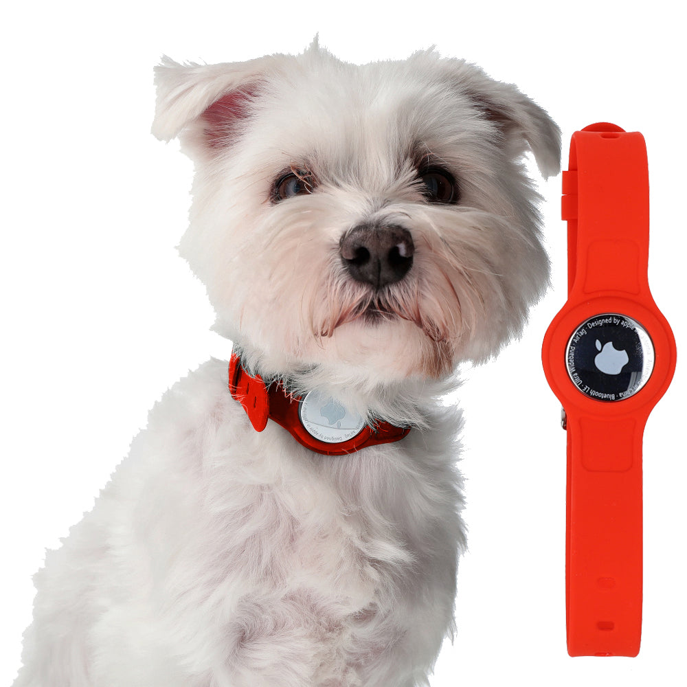Schutzhülle Bizon Case Locator Pets für Apple AirTag, Rot