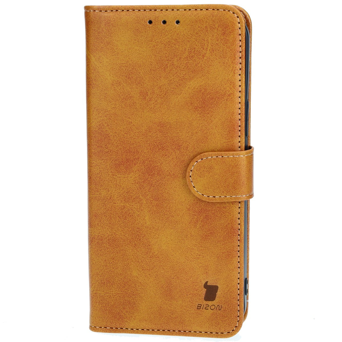 Handyhülle mit Klappe für iPhone 13 Pro Max, Bizon Case Pocket, Braun