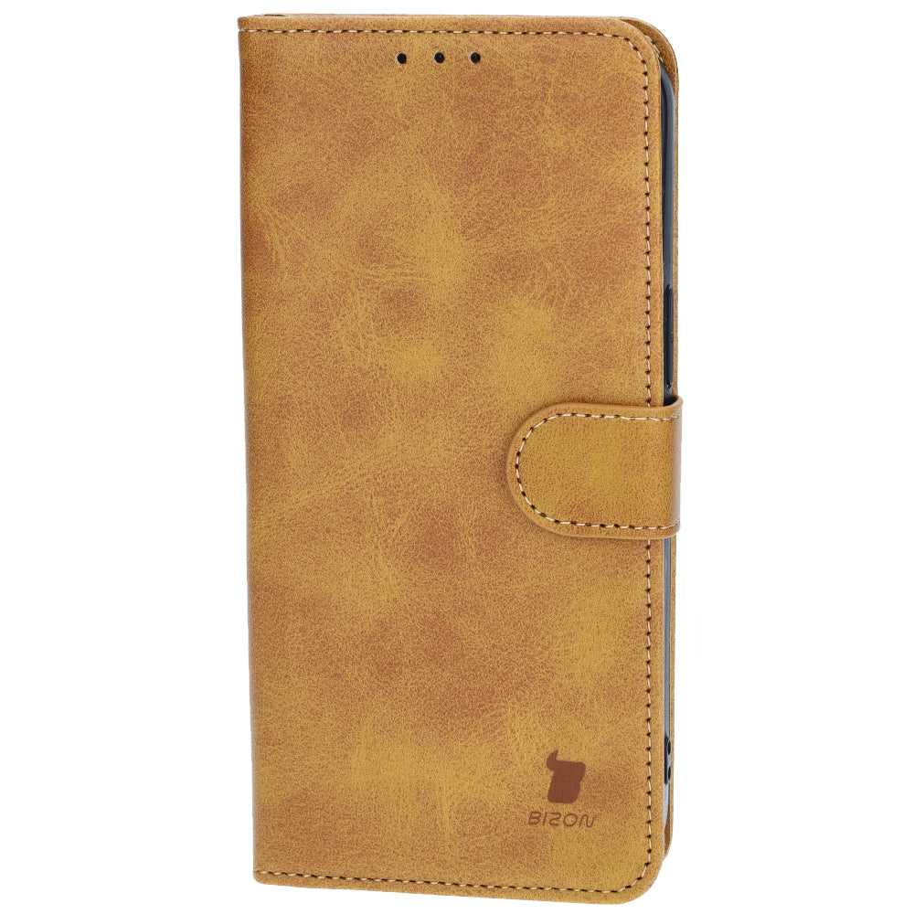 Handyhülle mit Klappe für iPhone 14 Pro Max, Bizon Case Pocket, Braun
