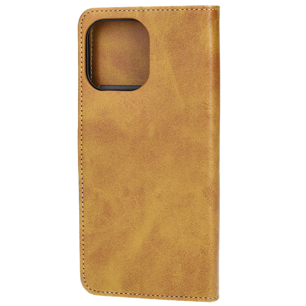 Handyhülle mit Klappe für iPhone 14 Pro Max, Bizon Case Pocket, Braun