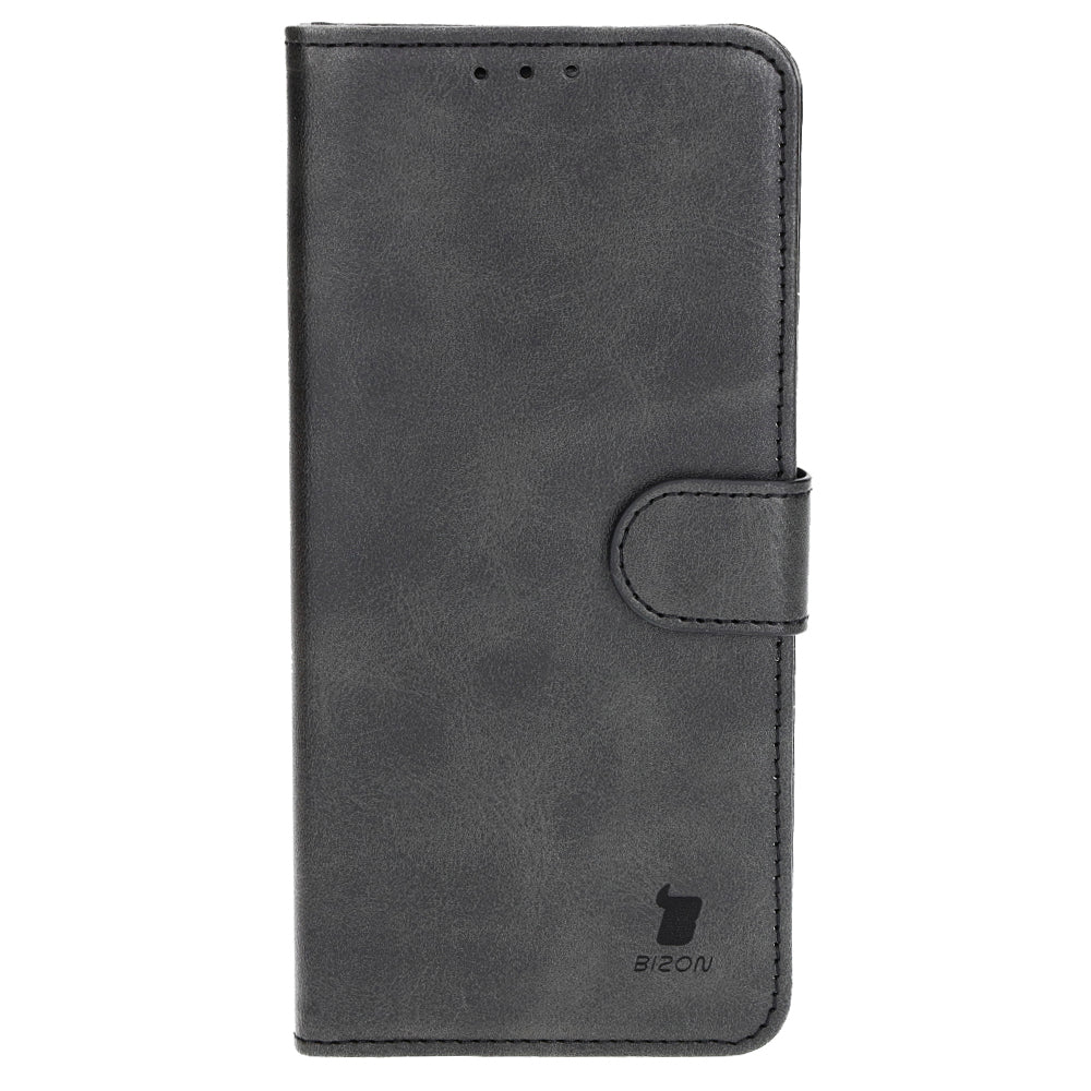 Handyhülle mit Klappe für iPhone 15 Plus, Bizon Case Pocket, Schwarz