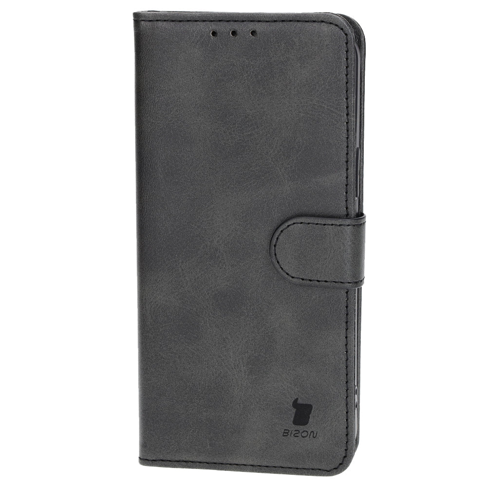 Handyhülle mit Klappe für iPhone 15 Plus, Bizon Case Pocket, Schwarz