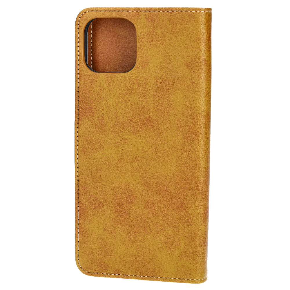 Handyhülle mit Klappe für iPhone 15 Plus, Bizon Case Pocket, Braun