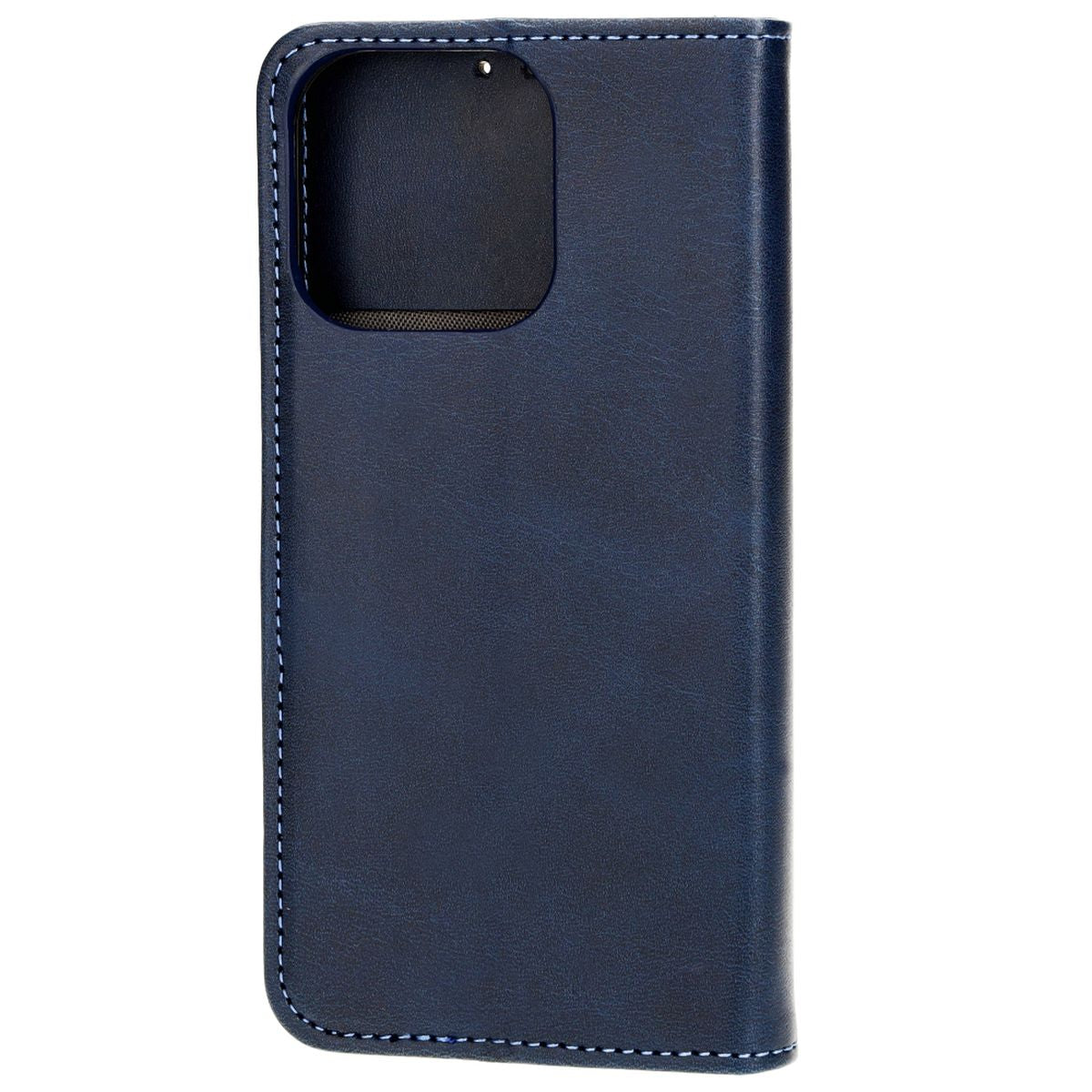 Handyhülle mit Klappe für iPhone 15 Pro, Bizon Case Pocket Pro, Dunkelblau