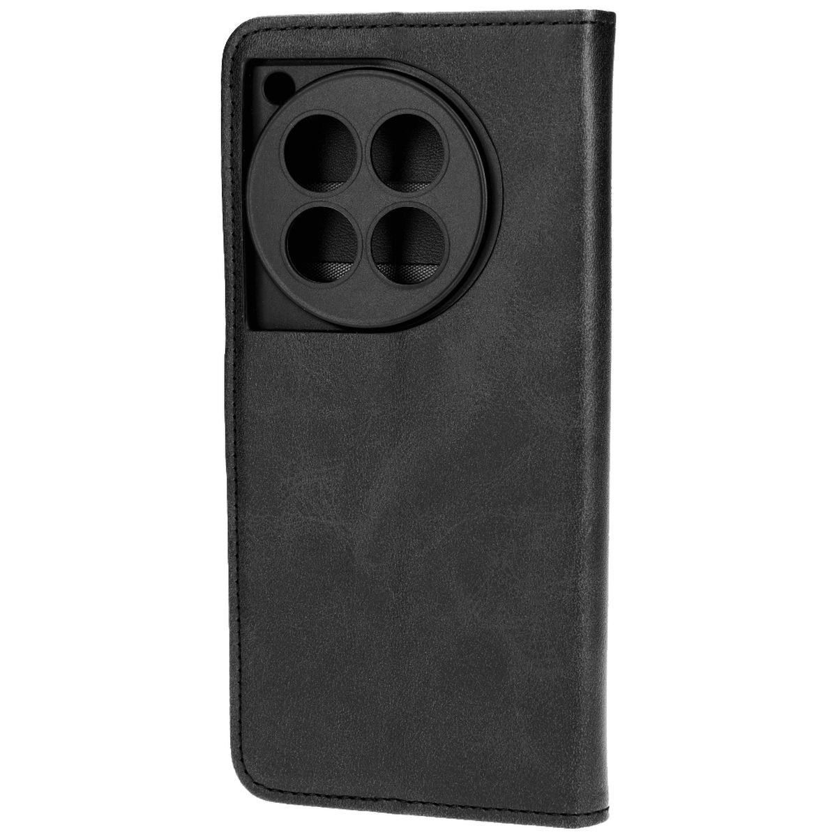 Handyhülle mit Klappe für OnePlus 12, Bizon Case Pocket, Schwarz