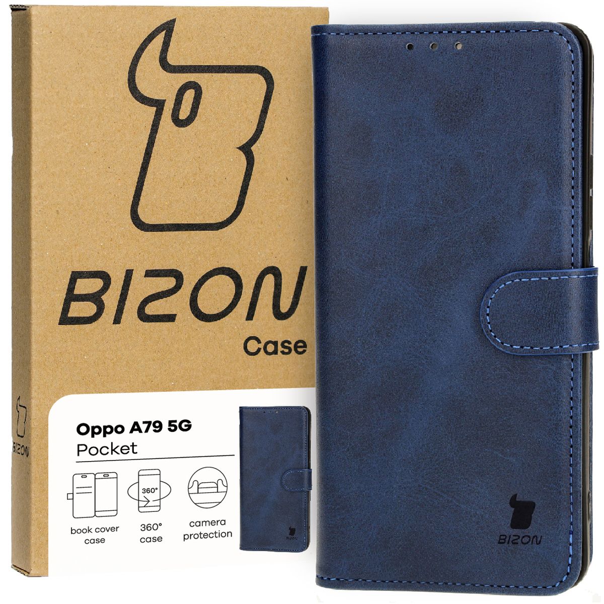 Schutzhülle für Oppo A79 5G, Bizon Case Pocket, Dunkelblau