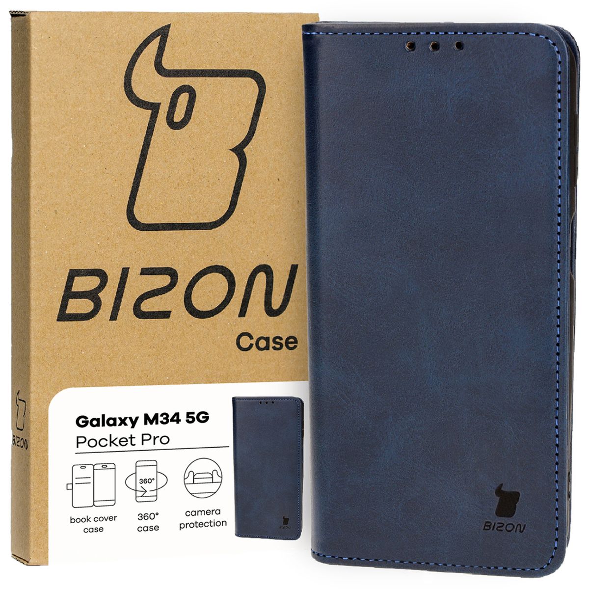 Schutzhülle Bizon Case Pocket Pro für Samsung Galaxy M34 5G, Dunkelblau