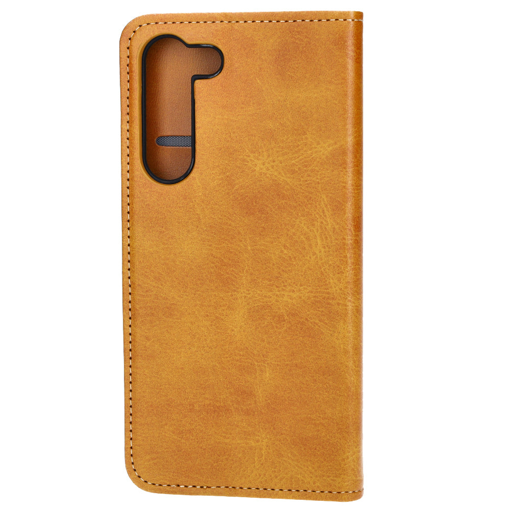 Handyhülle mit Klappe für Galaxy S23 Plus, Bizon Case Pocket Pro, Braun