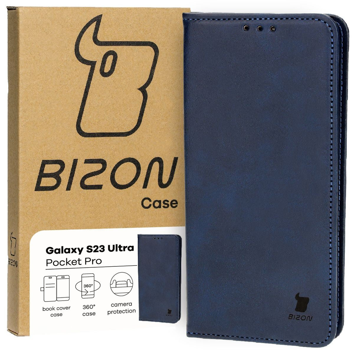 Schutzhülle Bizon Case Pocket Pro für Samsung Galaxy S23 Ultra, Dunkelblau