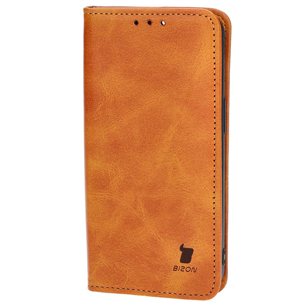Handyhülle mit Klappe für iPhone 13 Pro, Bizon Case Pocket Pro, Braun