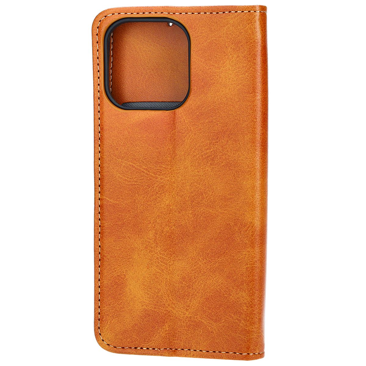 Handyhülle mit Klappe für iPhone 13 Pro, Bizon Case Pocket Pro, Braun