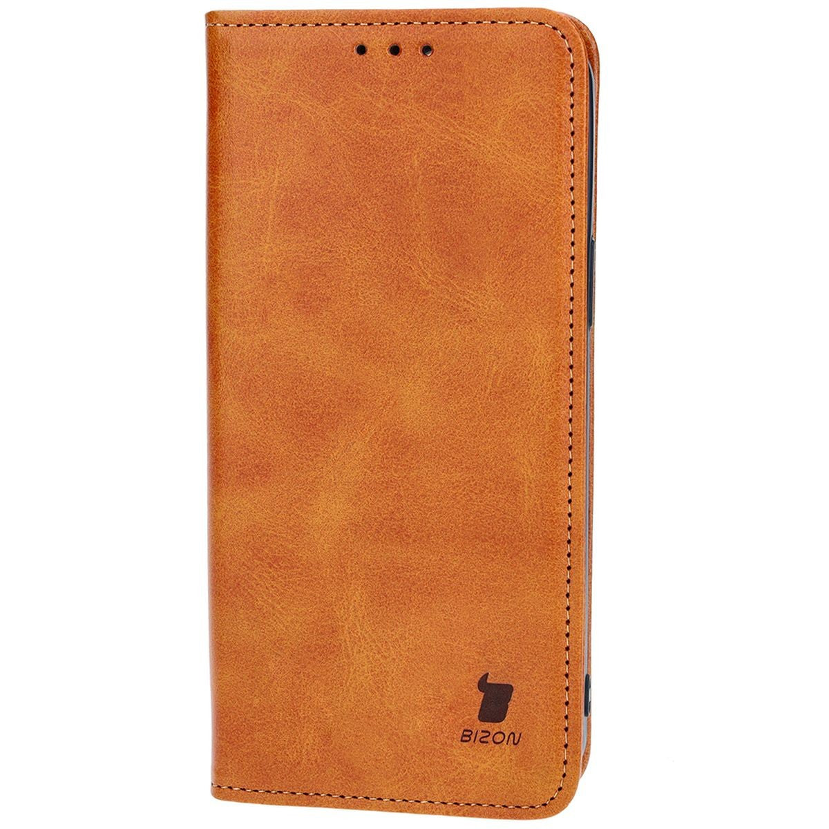 Handyhülle mit Klappe für iPhone 13 Pro Max, Bizon Case Pocket Pro, Braun
