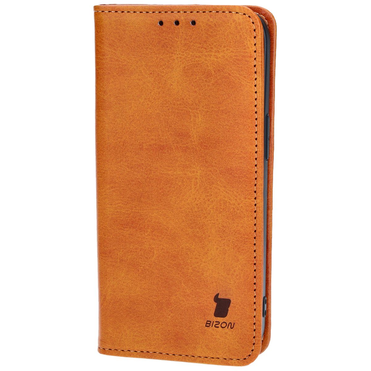 Handyhülle mit Klappe für iPhone 14, Bizon Case Pocket Pro, Braun