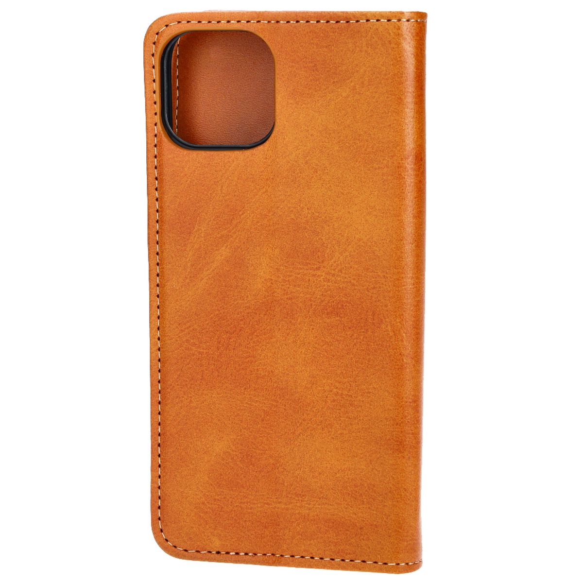 Handyhülle mit Klappe für iPhone 14, Bizon Case Pocket Pro, Braun