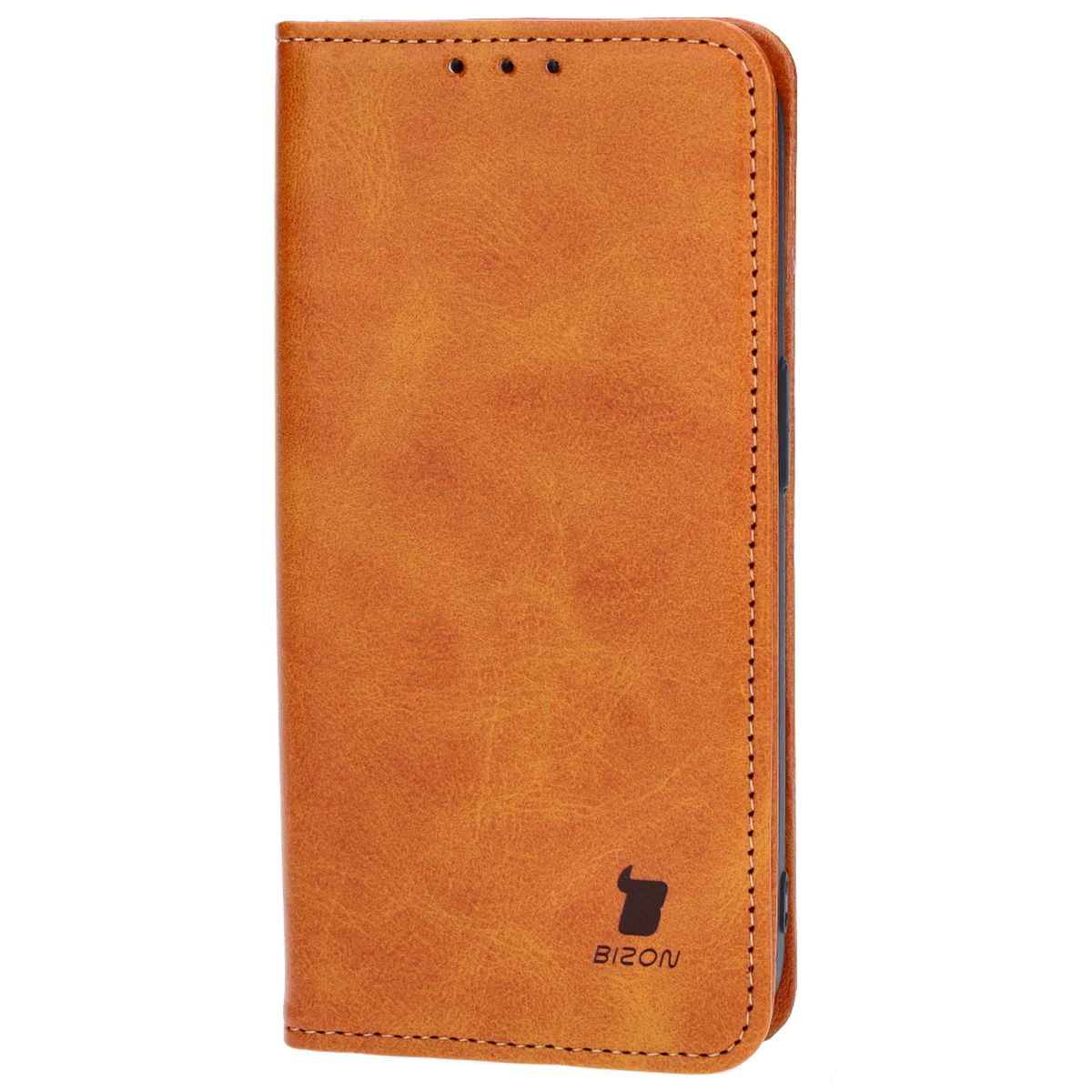 Handyhülle mit Klappe für iPhone 14 Pro, Bizon Case Pocket Pro, Braun