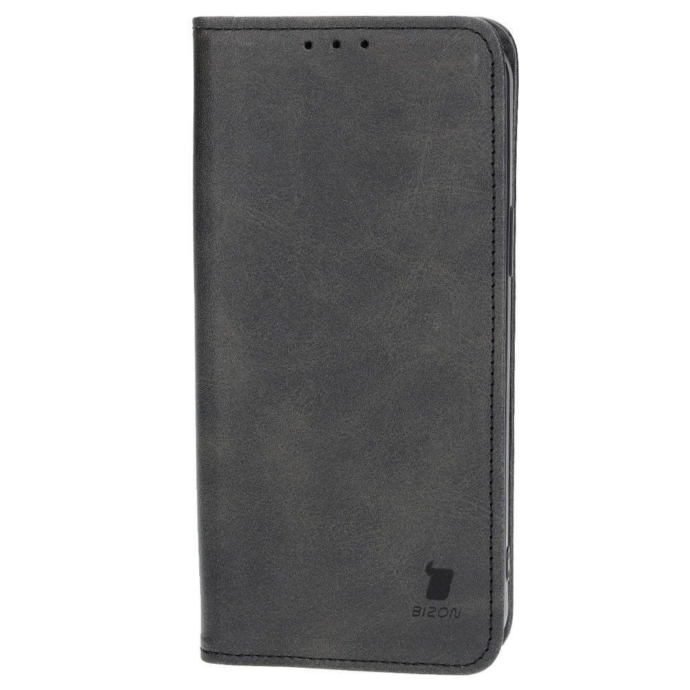 Handyhülle mit Klappe für iPhone 15 Plus, Bizon Case Pocket Pro, Schwarz