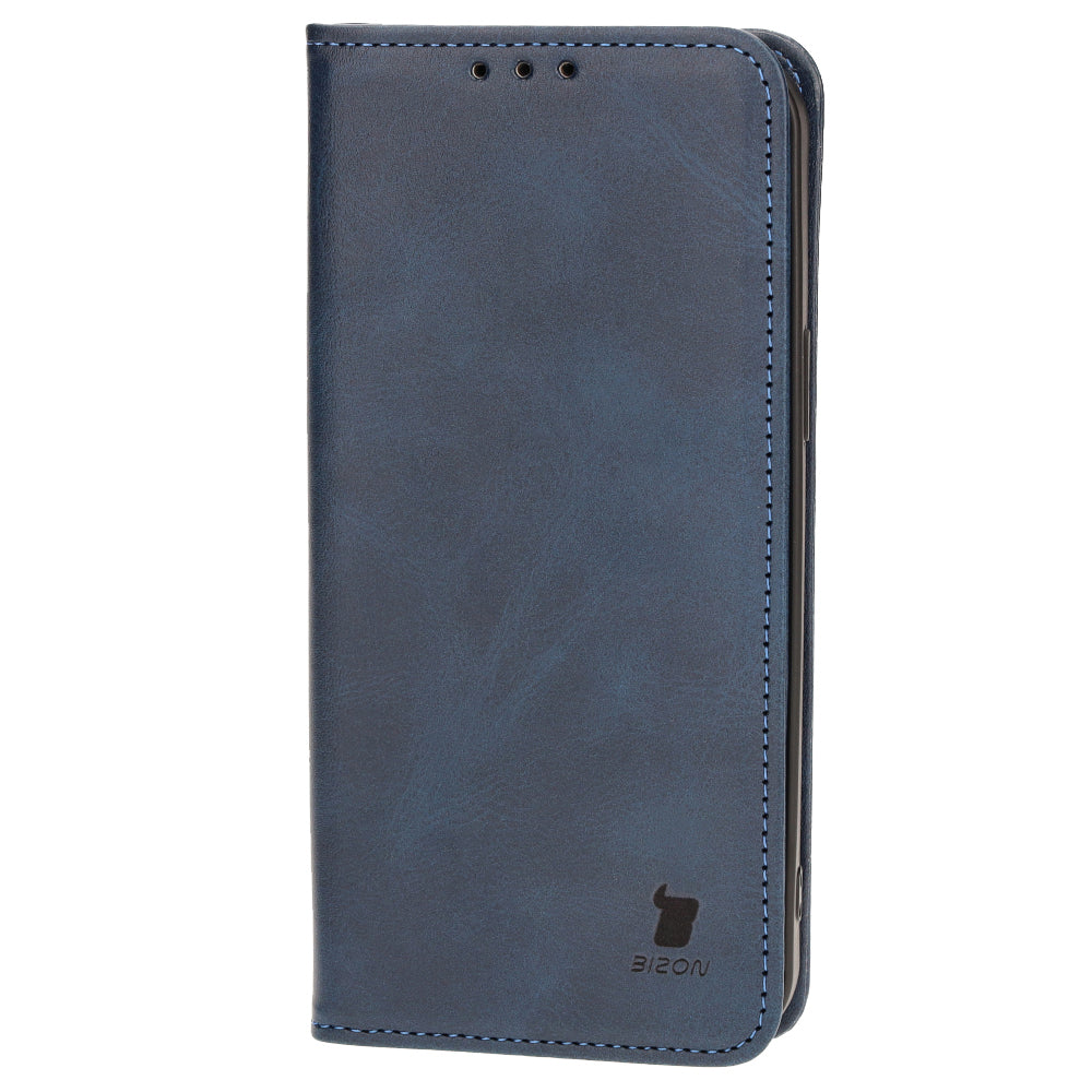 Handyhülle mit Klappe für iPhone 15 Plus, Bizon Case Pocket Pro, Dunkelblau