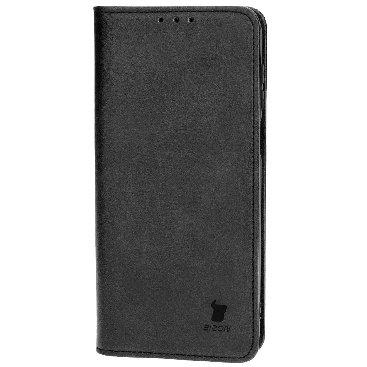Handyhülle mit Klappe für Motorola Moto G14, Bizon Case Pocket Pro, Schwarz
