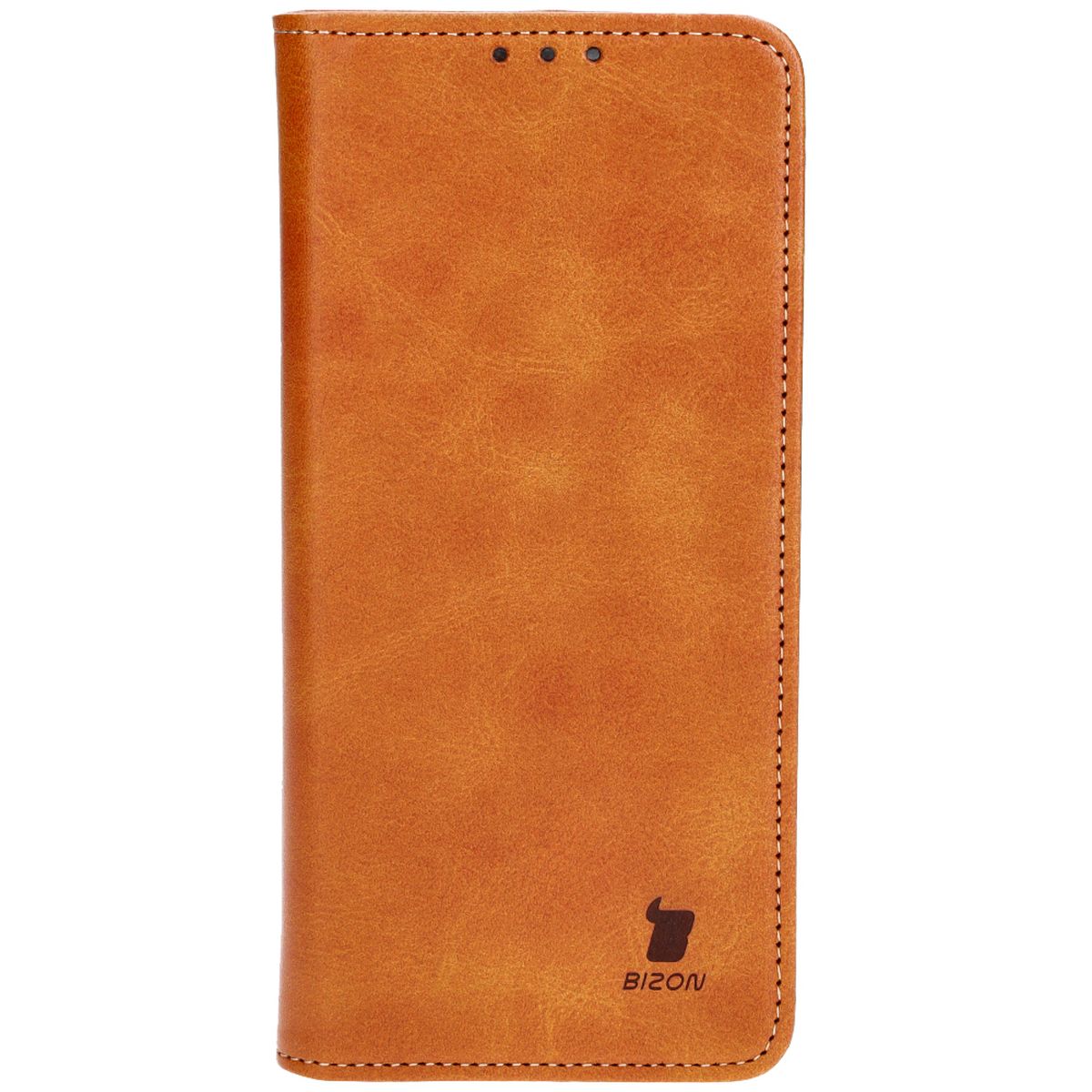 Handyhülle mit Klappe für Motorola Moto G14, Bizon Case Pocket Pro, Braun