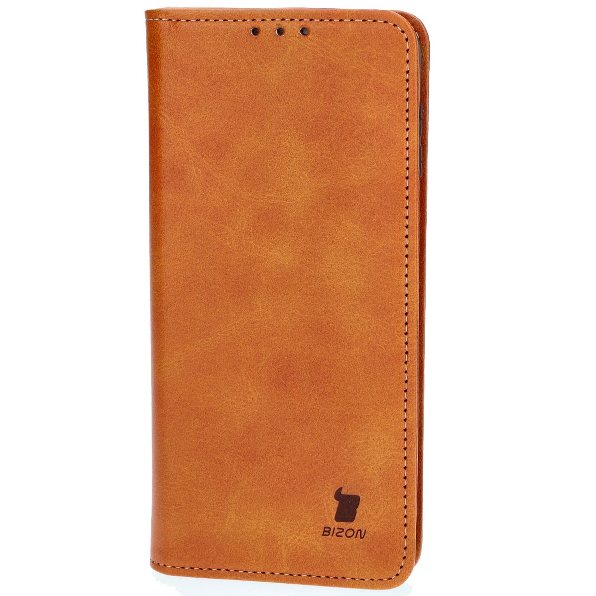 Handyhülle mit Klappe für Motorola Moto G14, Bizon Case Pocket Pro, Braun