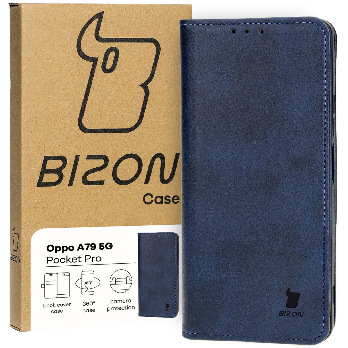 Schutzhülle für Oppo A79 5G, Bizon Case Pocket Pro, Dunkelblau