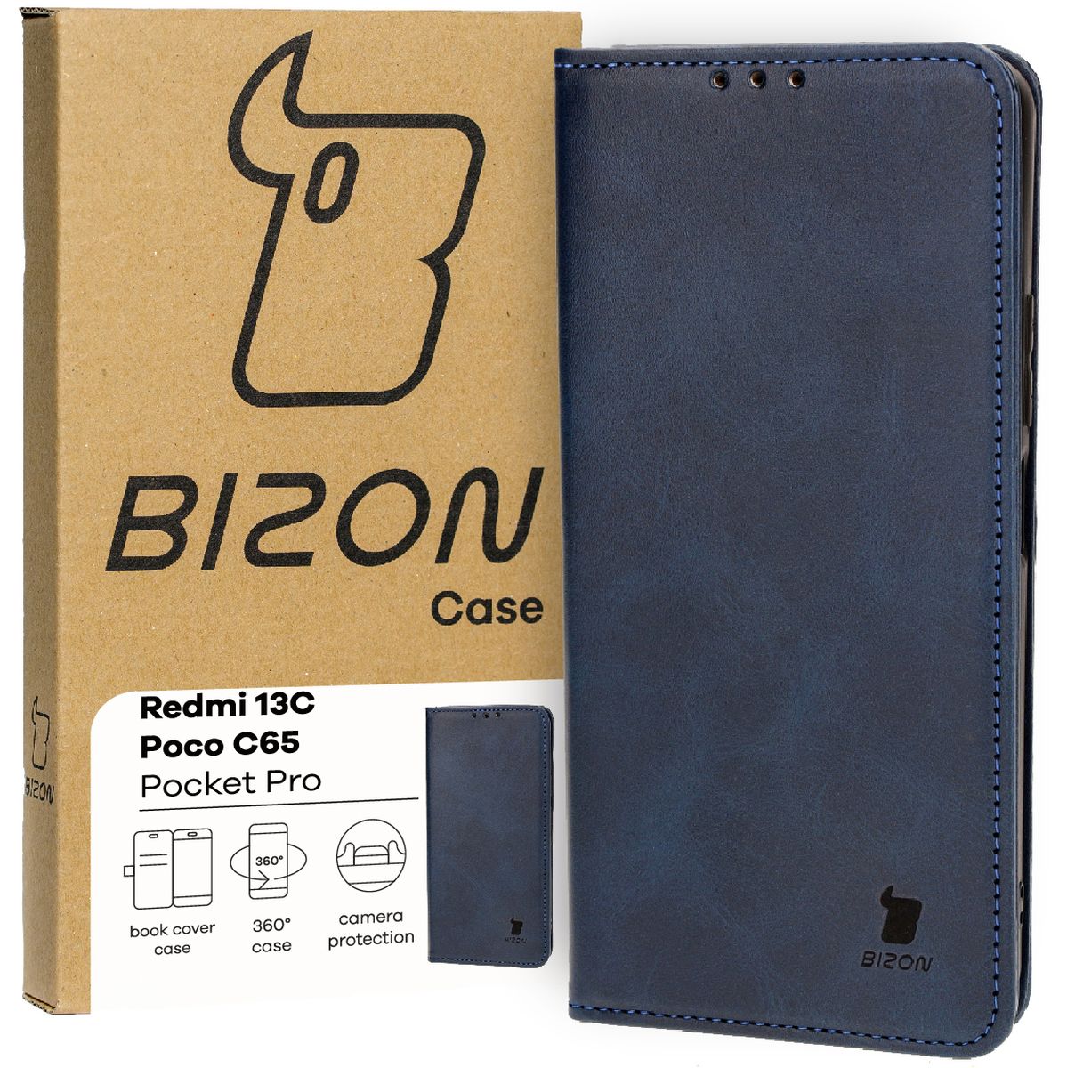 Schutzhülle für Redmi 13C / Poco C65, Bizon Case Pocket Pro, Dunkelblau
