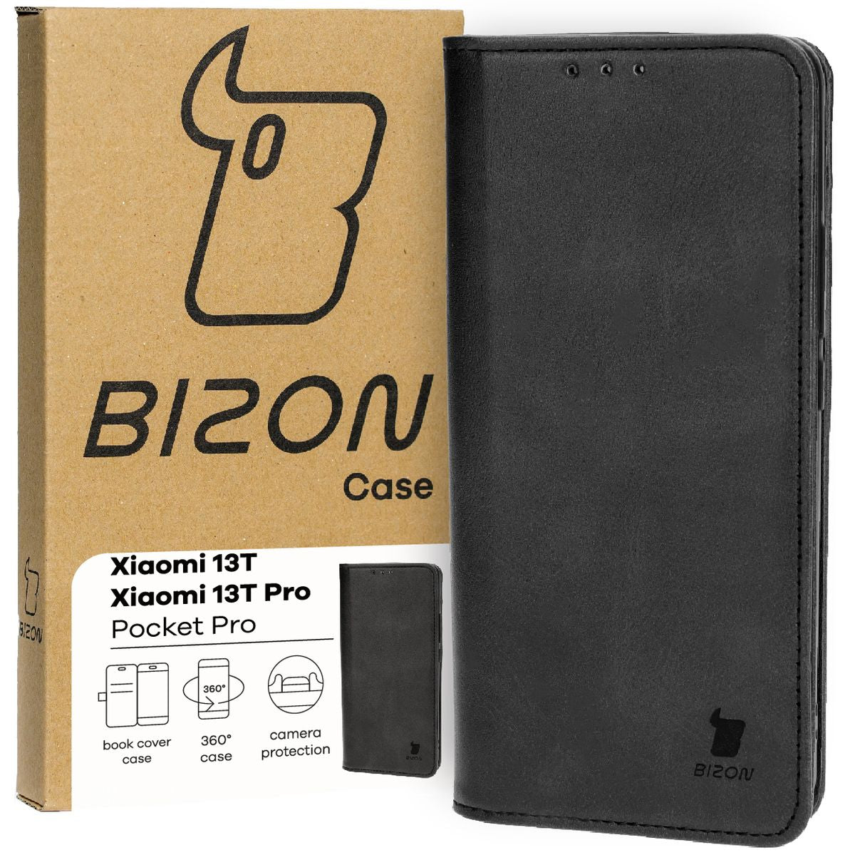 Schutzhülle für Xiaomi 13T / 13T Pro, Bizon Case Pocket Pro, Schwarz