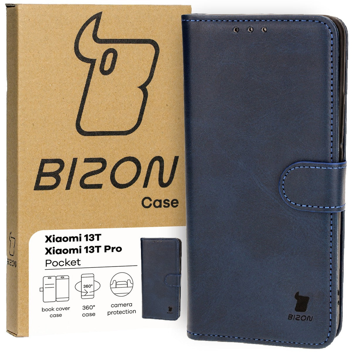 Schutzhülle für Xiaomi 13T / 13T Pro, Bizon Case Pocket, Dunkelblau