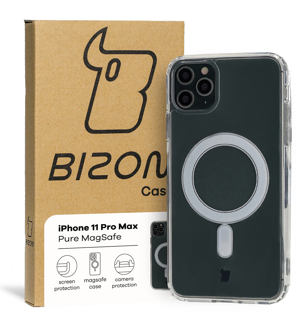 Schutzhülle Bizon Case Pure MagSafe für iPhone 11 Pro Max, Transparent