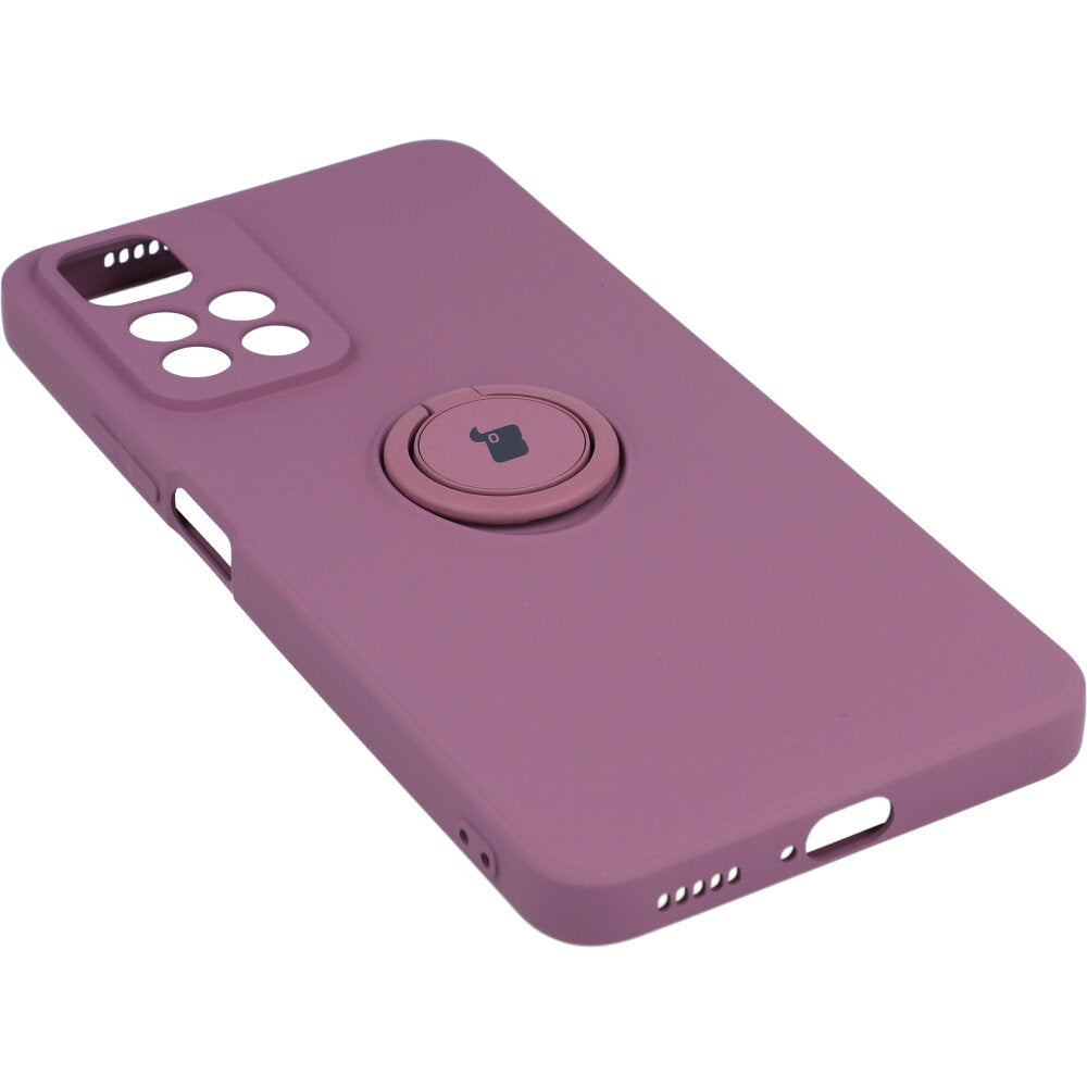 Schutzhülle Bizon Case Silicone Ring für Xiaomi Redmi Note 11 Pro+ 5G, Dunkelviolett