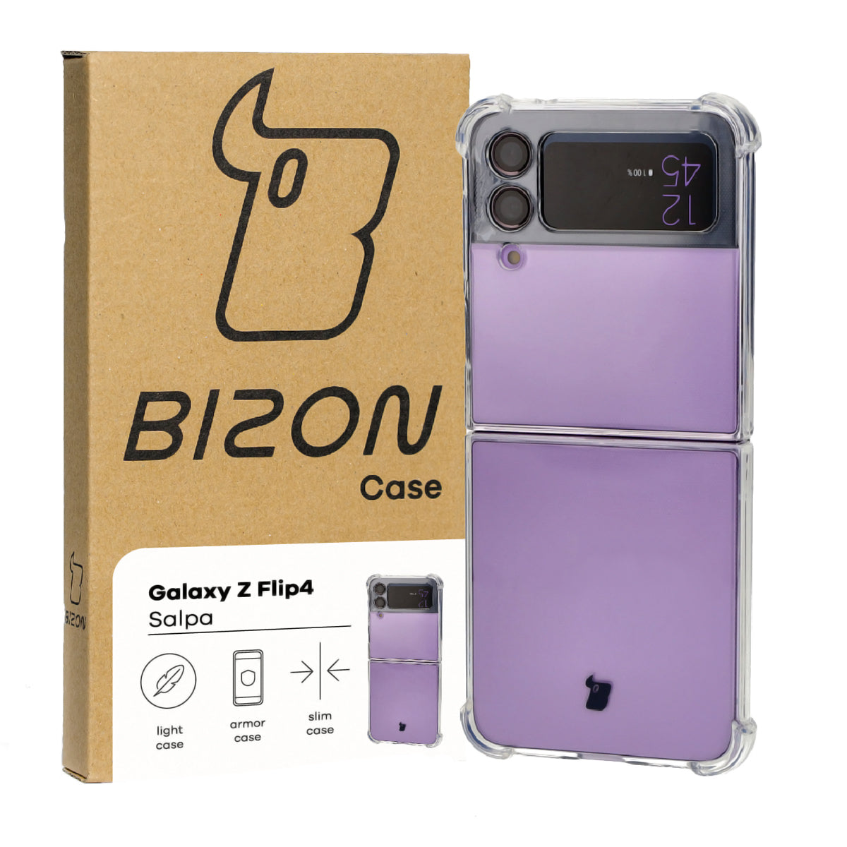 Flexible Schutzhülle für Galaxy Z Flip4, Bizon Case Salpa, Transparent