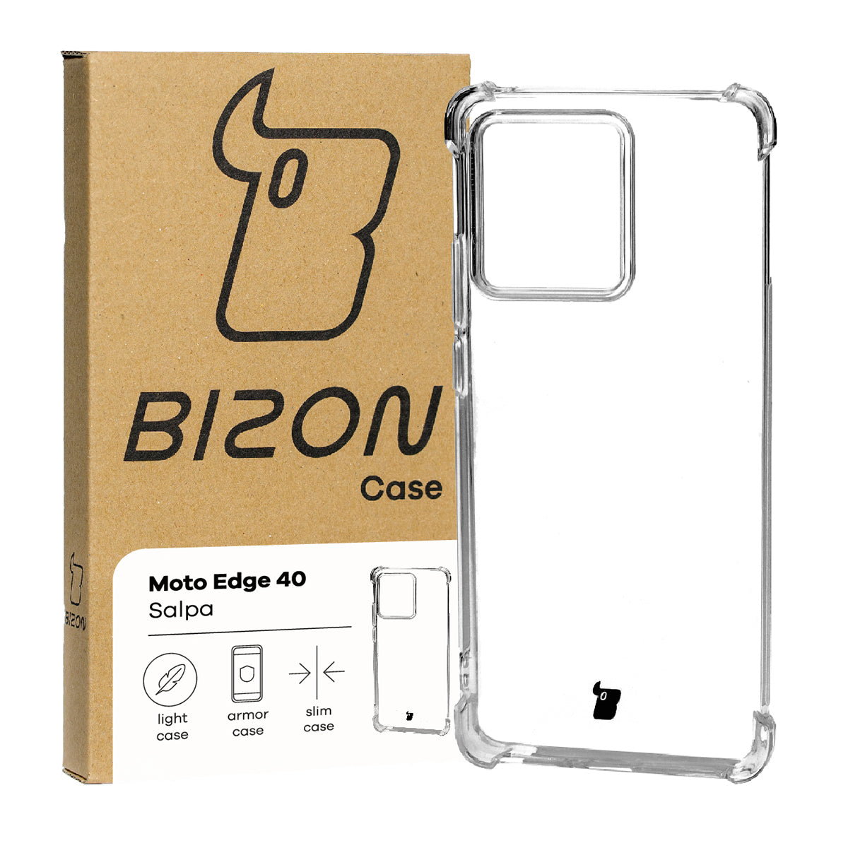 Flexible Schutzhülle für Motorola Edge 40, Bizon Case Salpa, Transparent