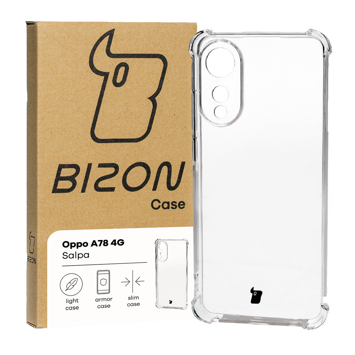 Flexible Schutzhülle für Oppo A78 4G, Bizon Case Salpa, Transparent