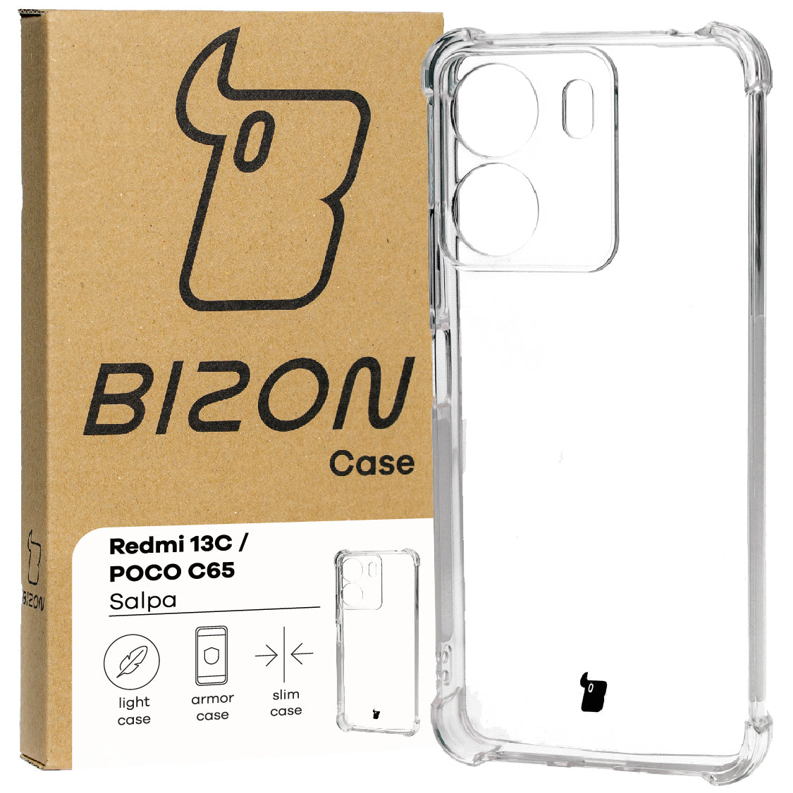 Flexible Schutzhülle für Xiaomi Redmi 13C / Xiaomi Pocophone C65, Bizon Case Salpa, Transparent