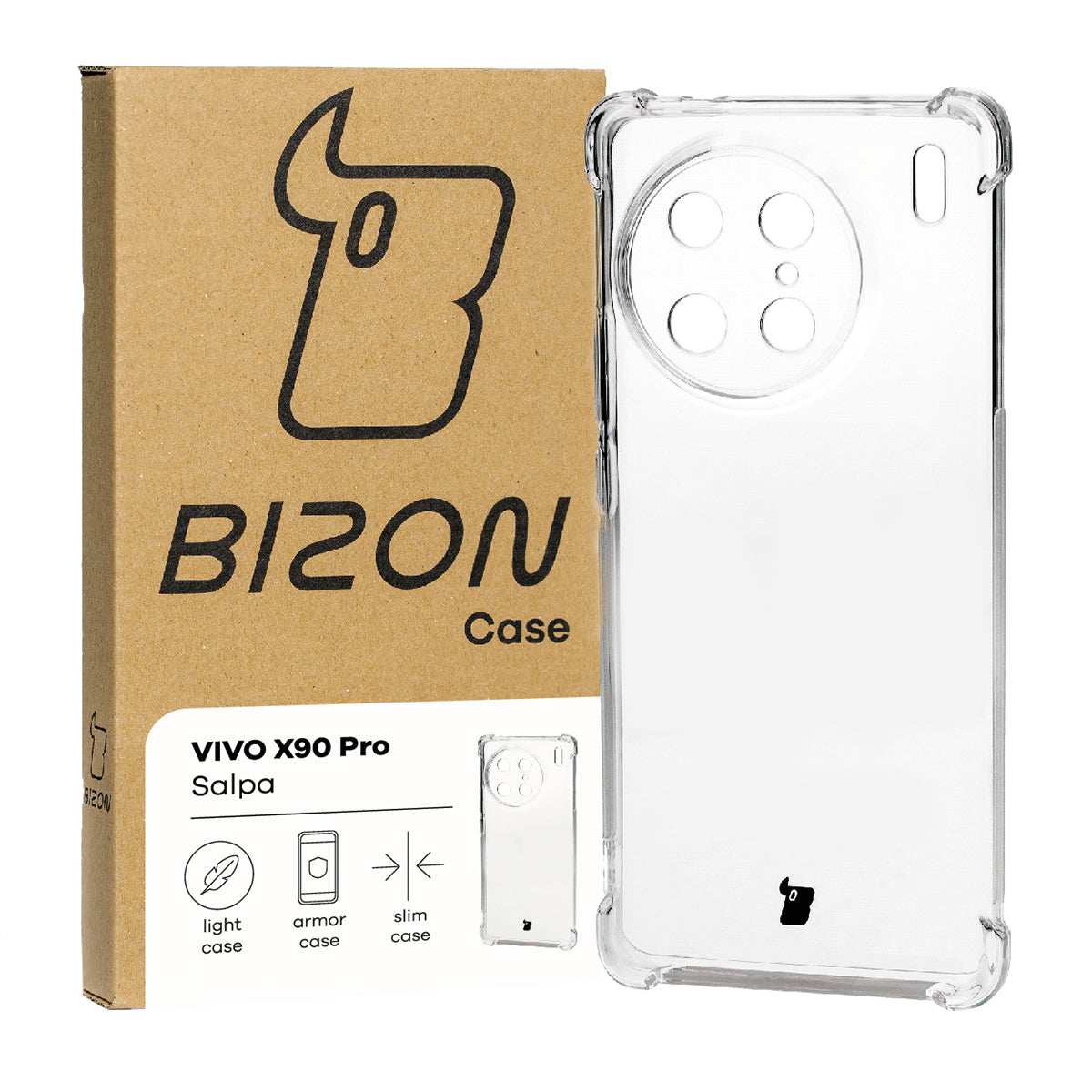Flexible Schutzhülle für Vivo X90 Pro, Bizon Case Salpa, Transparent